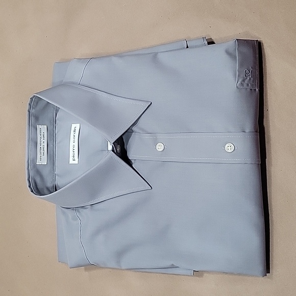 Pierre Cardin, Size 16 - 34/35 Gray Button Down Dress Shirt, NEW - Picture 11 of 11